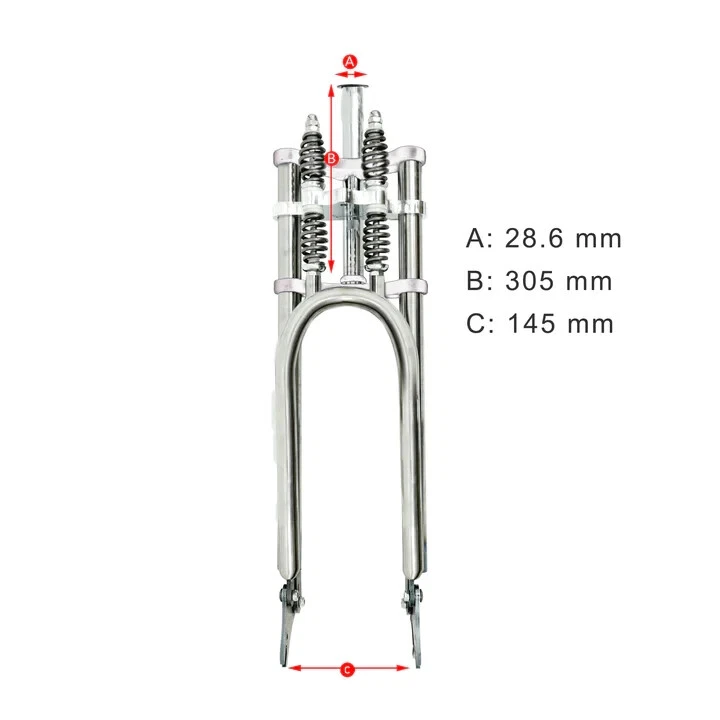 Adjustable  26"- 29" x 3 - 4.0 Dual Spring 1-1/8" Polish Fork With Disc Mount - Image 4 of 4