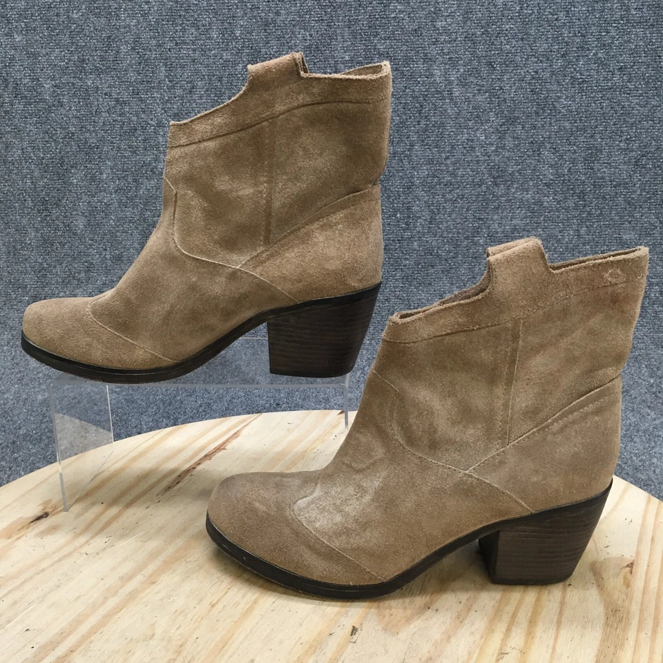 Calvin Klein Botas Mujer 10 Irene Botines Tacones Pull On Tostado Punta Redonda Foto 2 de 4