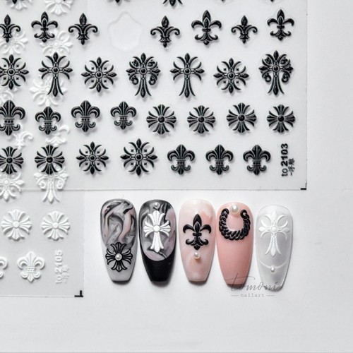 3D Nagelsticker Selbstklebend Nagelaufkleber Glitzer Struktur Textur Fingernägel - Bild 25 von 52