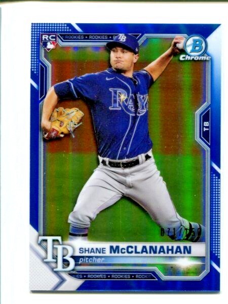 2021 Bowman Chrome Shane McClanahan /150 Blue Refractor #8 RC RAYS
