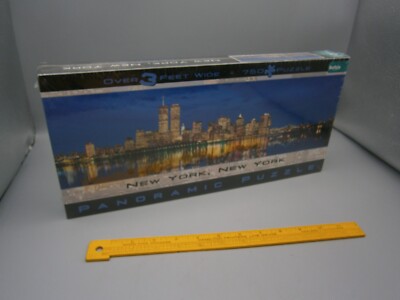 New York City Twin Towers Panoramic Puzzle 3 Feet Wide 750 Piece ...