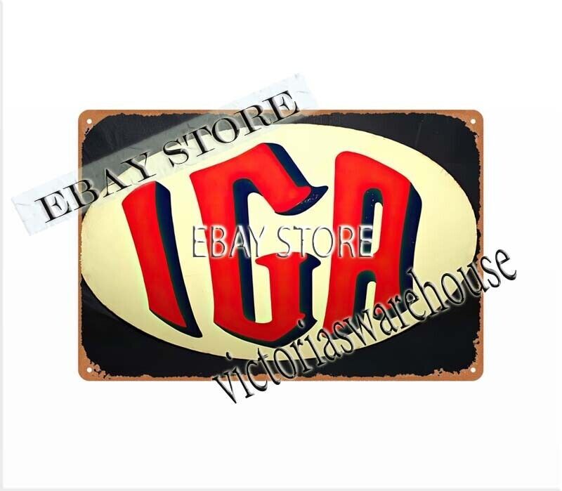 IGA GROCERY STORE metal tin sign man cave club inspirational wall art