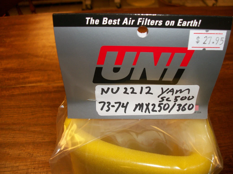 Filtro de aire y jaula Yamaha MX250 MX360 SC500 1973-1974 UNI NU-2212 Foto 3 de 4