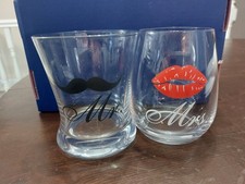 Mr And Mrs Wine And Whiskey Wedding Glasses Gift Set By Lighten Life New