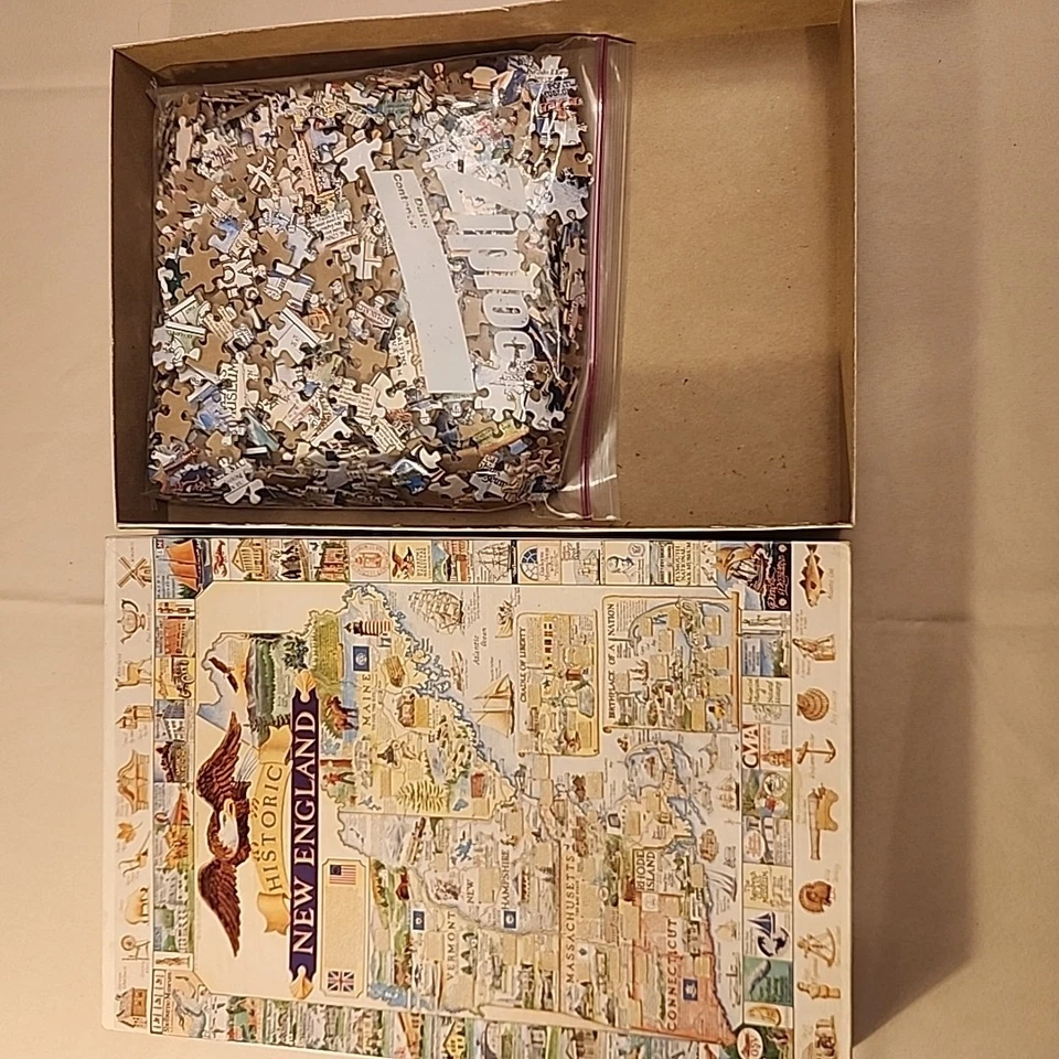 Rompecabezas White Mountain Historic New England - 1000 piezas rompecabezas vintage 1991 Foto 3 de 3