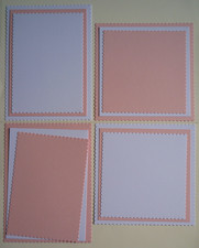 Die Cut Mat & Layers,  4 Sets,  In White 250gsm & Baby Pink  240gsm Card.
