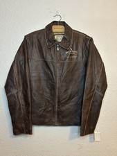 Walt Disney Cartoonist Mickey Mouse Silly Symphony Brown Leather Jacket Mens M