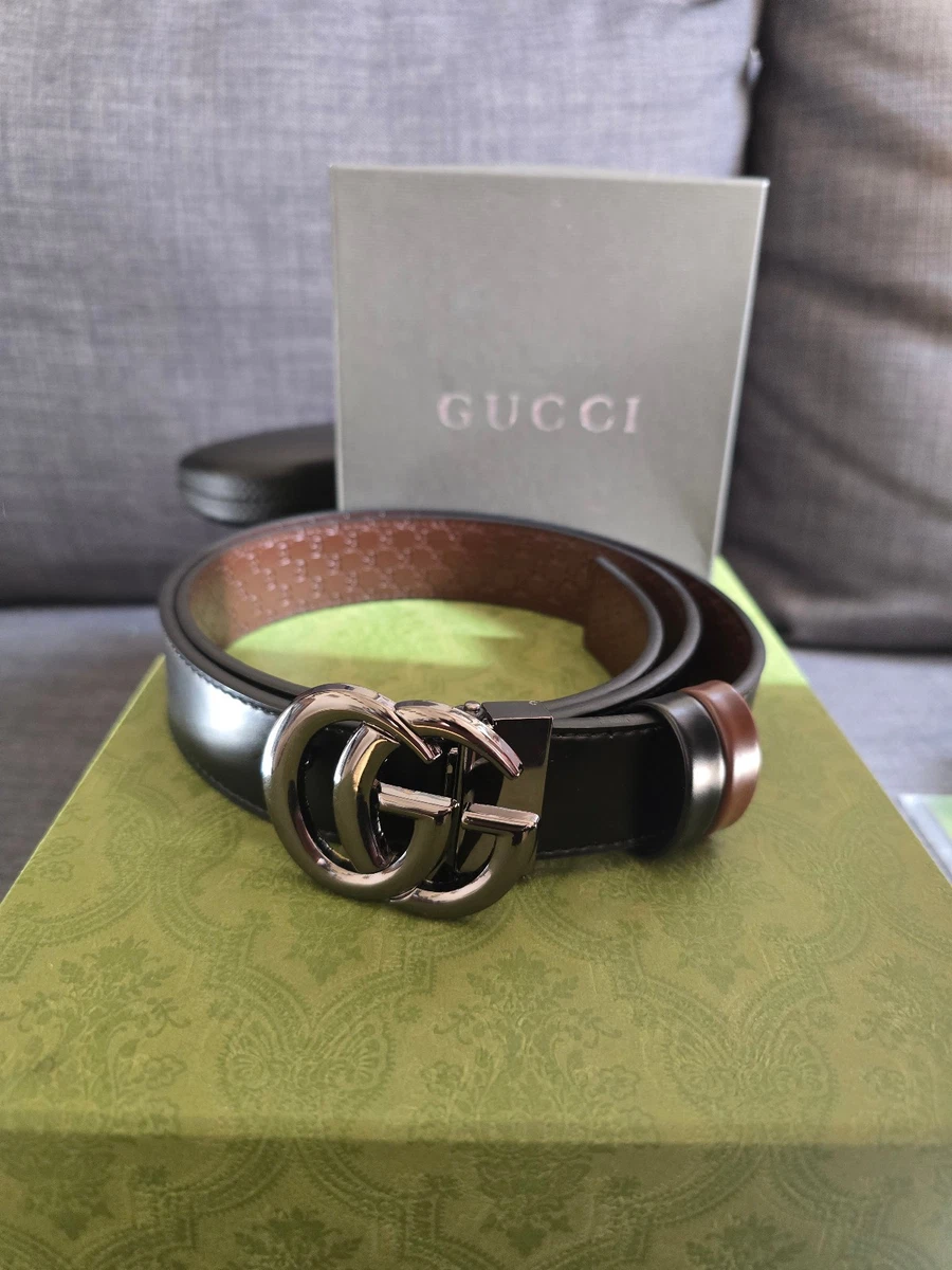 gucci dress belt men Men's Designer Belts on Sale A reversible black and brown leather belt Gucci Men's Belts for sale