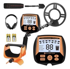 SUNPOW Metal Detector, 10'' Detection Depth, Pinpoint  Disc  Notch