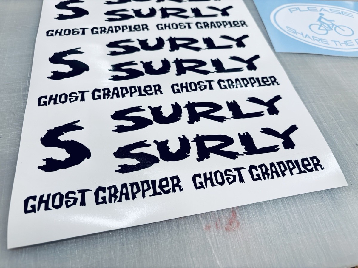 Surly Ghost Grappler Die Cut Vinyl Decal Set - Specs In