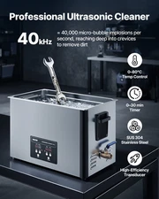 VEVOR 30L Ultrasonic Cleaner - Powerful 480W Stainless Steel Industrial Machine
