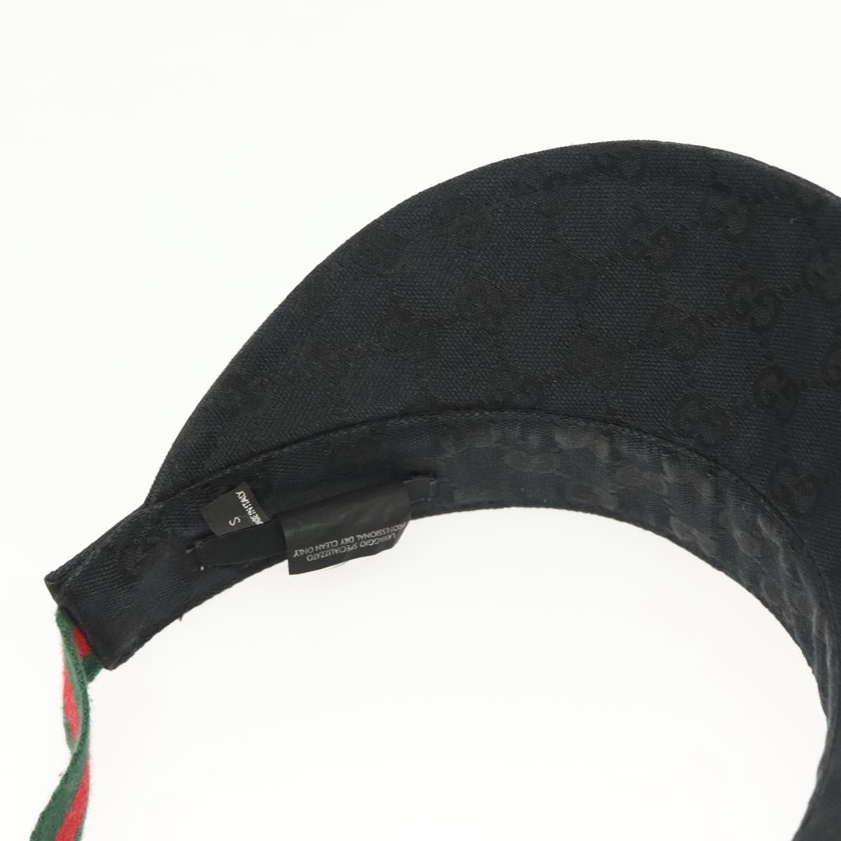 GUCCI GG Canvas Web Sherry Line Sun Visor S Black Red Green 