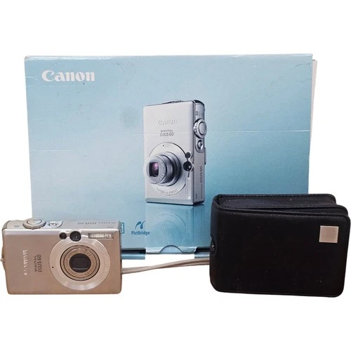 CANON Digital IXUS 60 Compact Camera 3x Optical Zoom Silver Tested Working TH