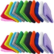 NSBELL 24PCS Colorful Sports Wristbands Cotton Sweatband Multicolored
