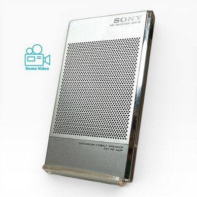 Sony ICR-9 AM Receiver Pocket Radio Pocket Size Silver Vintage Japan Tested