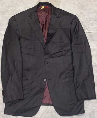 Isaia Napoli Super 130s Wool Striped Patterned Blazer Sport Coat Suit Jacket 42