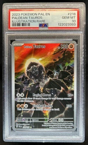 2023 Pokemon SV Paldea Evolved Paldean Tauros Illustration Rare #218/193 PSA 10