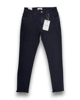 Nina Carter Damen 7/8 Skinny Jeans High Waist Schwarz Used-Look Gr. L Hose