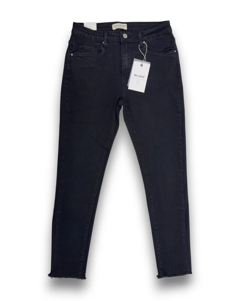 Nina Carter Damen 7/8 Skinny Jeans High Waist Schwarz Used-Look Gr. L Hose-image
