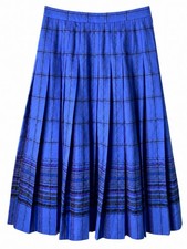 Vtg 80?s Plaid Pendleton 100% VirginWool Pleated Skirt 6 Academia Blue OldMoney