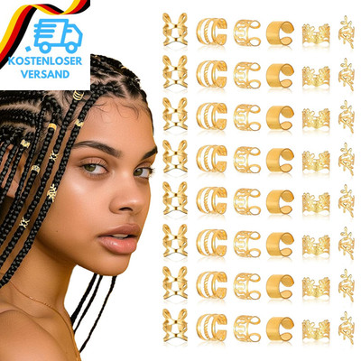 48 Stück Haarschmuck Gold Für Zöpfe, Dreadlocks Schmuck Gold Für Braids Zubehör,