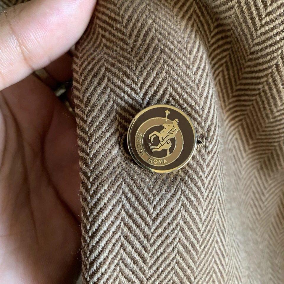 Abrigo deportivo Brioni para hombre firma botón blazer 100 % lana traje chaqueta 42/52 Foto 3 de 4