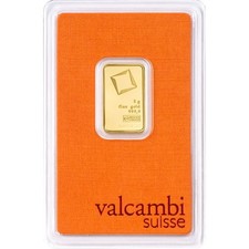 5 Gram Valcambi Gold Bar (New w/ Assay) 5713.02 per troy oz