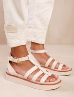 WHERE'S THAT FROM DUBAI GLADIATOR SANDALS MID PLATFORM SIZE 7 EU 40 RRP £32.00