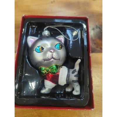 Merry Brite Novelty Cat Glass Ornament CVS 2015 Original Box