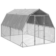 Chicken Run Chicken Coop Animal House Cage Hen House Galvanised Steel vidaXL
