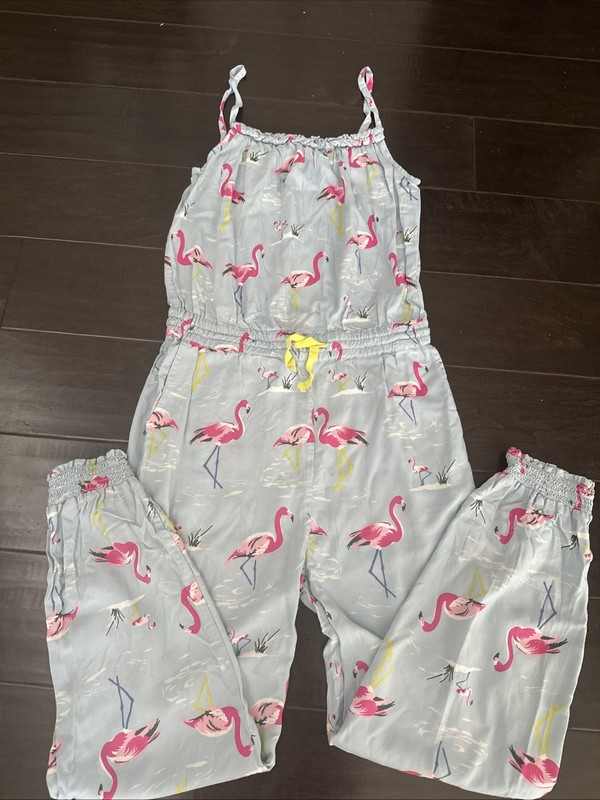 Mini Boden 11-12 Jumpsuit Flamingos