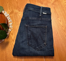 MOTHER THE HUSTLER ANKLE HEIRLOOM HIGH RISE SKINNY BLUE DENIM JEANS 28 X 27 EUC