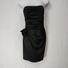 Vtg Jessica McClintock For Gunne Sax Fitted Mini Dress Floral Accent 80's Sz 5