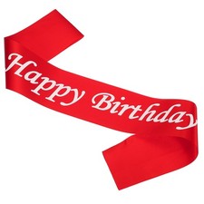 Birthday Girls Sash, Birthday Sash for Women Satin Queen Sash, Red