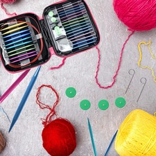 Rundstricknadeln Set Mit 10 Verschiedenen Größen – Austauschbare Edelstahl-Nadeln Inkl. Tasche, Perfekt Für Pullover, Mützen & Mehr