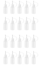 Precision Tip Applicator Bottles, Clear Plastic, 10ml Capacity, 20 White