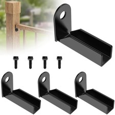 4 Pcs Fence Mounting Bracket for 1" X 1" Square Rails, Carbon Steel Fence Mounti