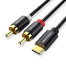 Vention USB C to 2 Rca Audio Cable, Type-c to Rca Cable 2rca Jack