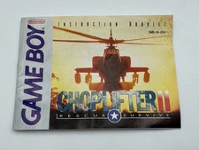 Choplifter II (Nintendo Game Boy, 1991) Instruction Booklet Only.