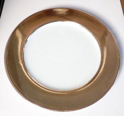 Christofle GUILLOCHE GOLD Porcelain Service Plate(s) 11 3/4''