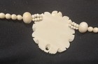 Vintage White Resin Rose. Hand Beaded Statement Necklace 18” — photo 3