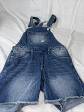 Levi's Girls Distressed Denim Shortalls Size 10 Classic Country Summer Vacation
