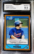 2007 Bowman Draft Draft Picks Gold BDPP12 Freddie Freeman Braves GMA 8.5 NM-MT+