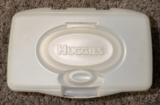 Huggies Baby Wipes EMPTY Container White With Pop Up Top
