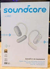Anker Soundcore AeroFit 2 Real-Time AI Translation Earbuds White
