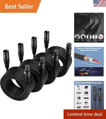 XLR Cable 25 Ft 4 Packs,Microphone Cables, Balanced Microphone Mic Speaker Ca...