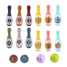 Plastic Kids Bowling Set Includes 6 Colorful Pins and 2 Balls Games for Lawn