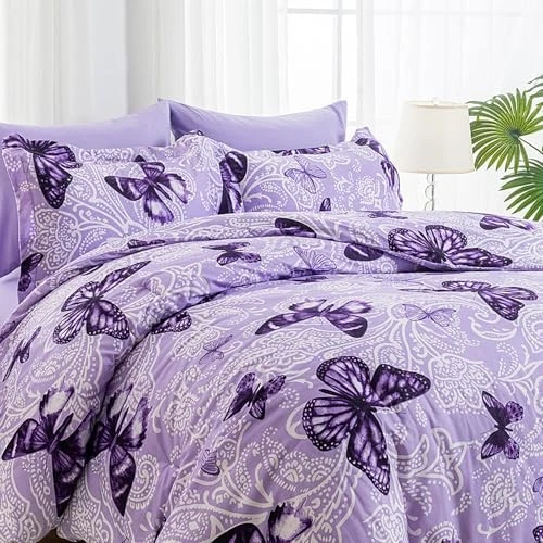  Легкое одеяло из микрофибры размер 3 штуки полный/королева пейсли бабочка - Изображение 3 из 4