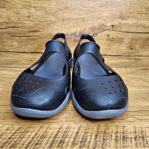 Croc Swiftwater Wave Black grey Comfort Mary Jane Sandal shoe sz 11 - Picture 5 of 8