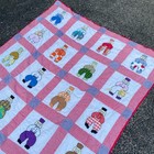 Vintage Hand Applique Sunbonnet Sue Quilt Pink Patchwork Handmade 80x54 Blanket — photo 5